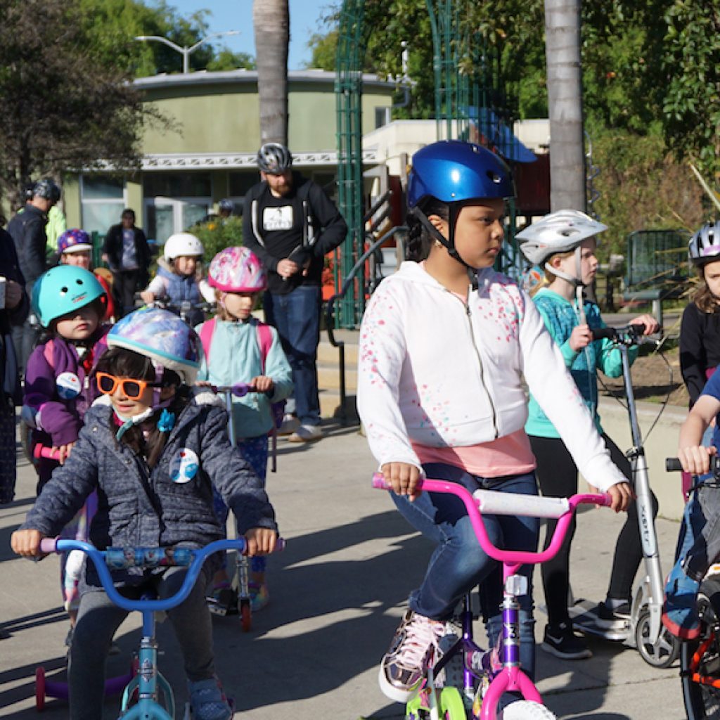 children on bikes